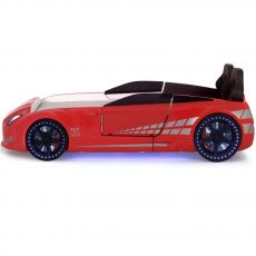 Дитяче ліжко машина GTR Red 190х90 см з підсвіткою, музикою, шкіряний салон, пультом